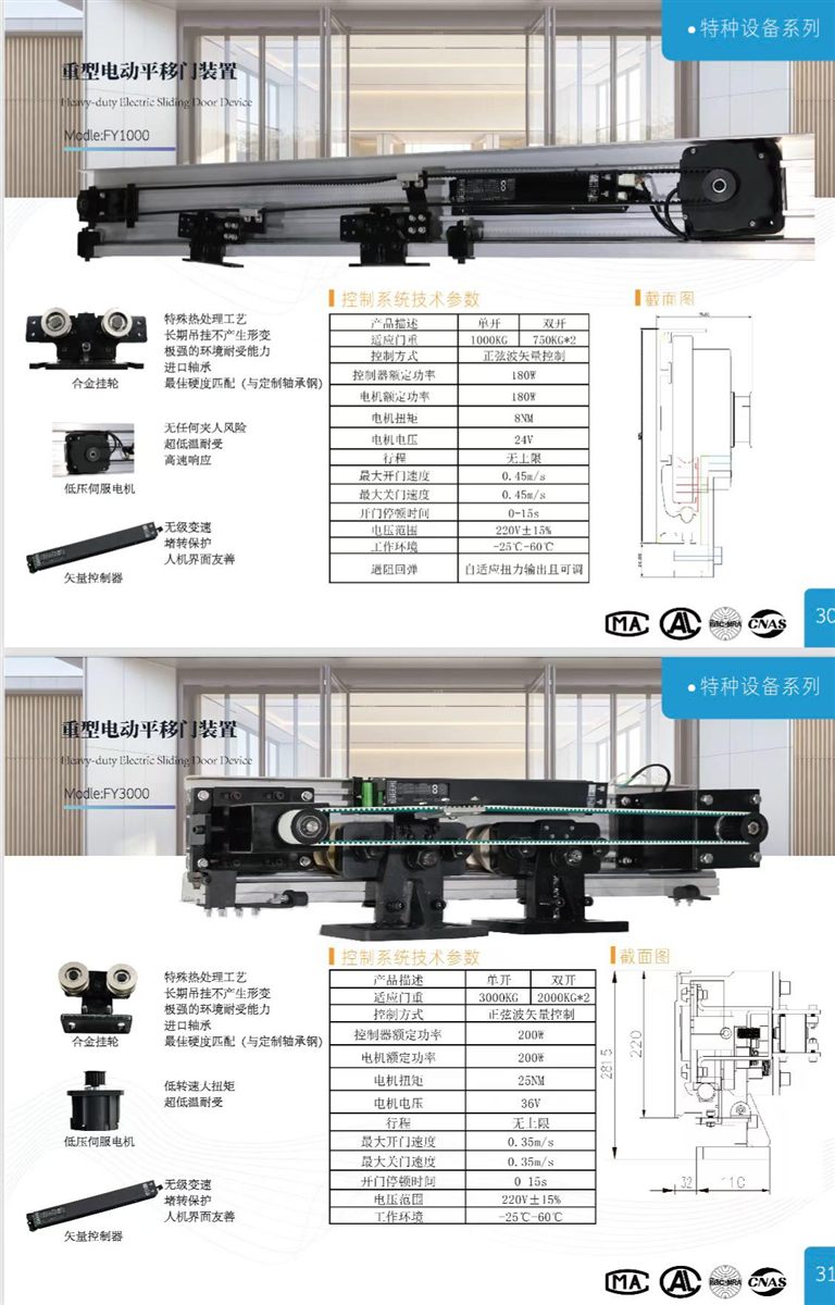 德恩科1000kg重型电动平移门装置 效果参考图,天津自动门厂家产品图集